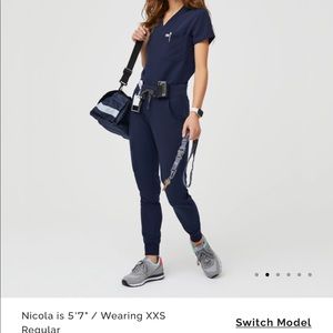 FIGS Zamora jogger scrub pants TALL navy medium